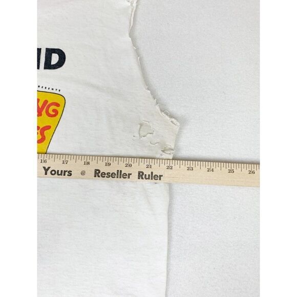 Vintage 1989 Rolling Stones T-Shirt White XL Destroyed Staff Concert Day On The - Picture 9 of 10